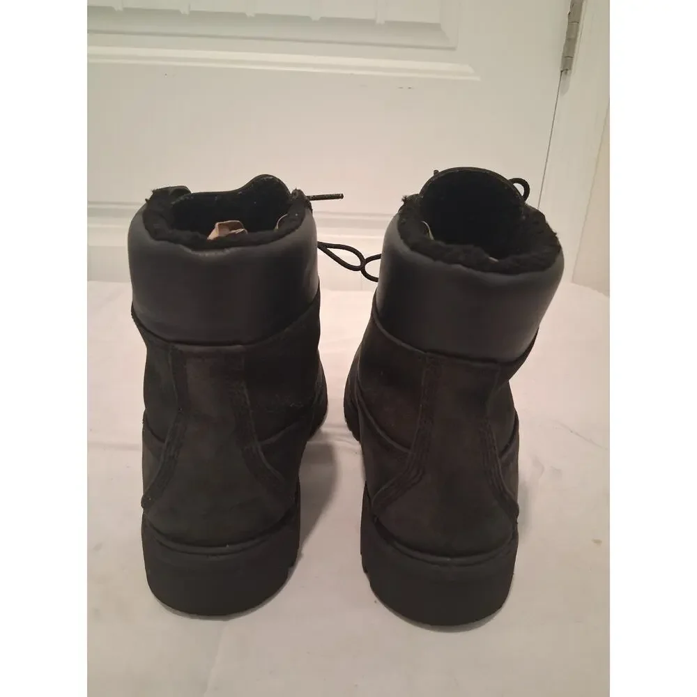 Timberland Black Waterproof Roll-Top Fleece Lined Boots 6